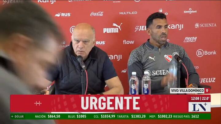 Conferencia de prensa de Tevez y Grindetti: "No le debo nada a Tapia ni a Toviggino"