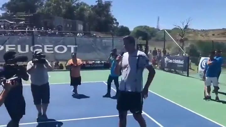 El final del entrenamiento abierto que brindó Juan Martín del Potro - Fuente: Turismo Tandil
