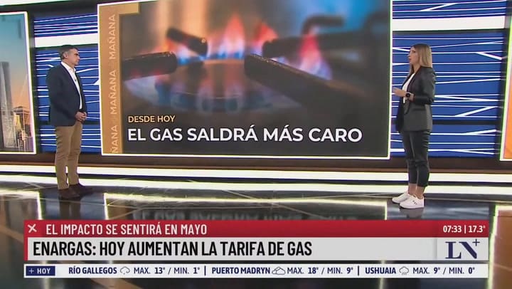 Hoy aumentan la tarifa de gas: el impacto se sentirá en mayo