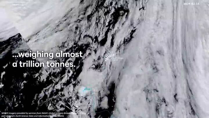 El iceberg más grande del mundo se desprendió y se dirige a aguas cálidas (YouTube British Antarctic Survey)