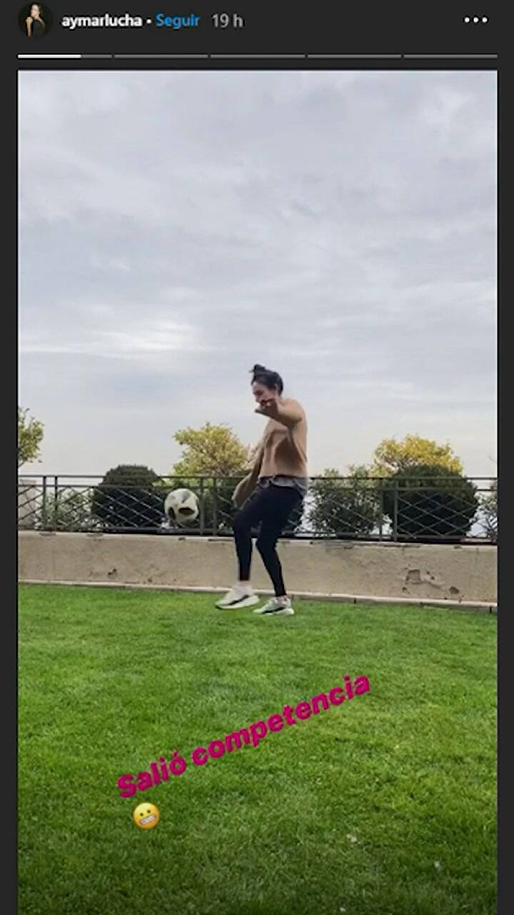 Lucha Aymar desafió en los jueguitos a su pareja Fernando González - Fuente: Instagram