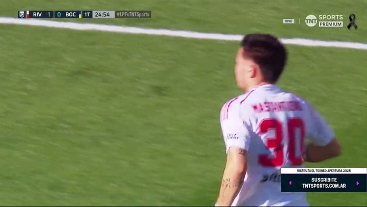 El golazo de Mastantuono en el superclásico River vs Boca