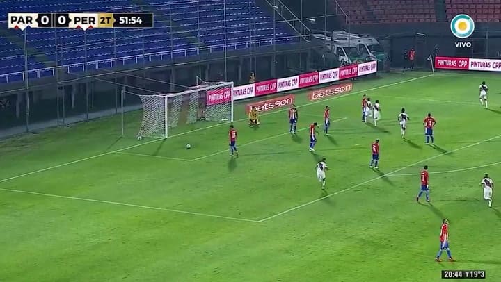 El 1 a 0 de Perú - Fuente: TV Pública