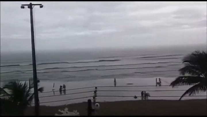 Turista impactado por un rayo en brasil