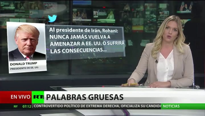 Trump advierte a Rohaní 'nunca jamás' amenazar a EE.UU. - Fuente: RT