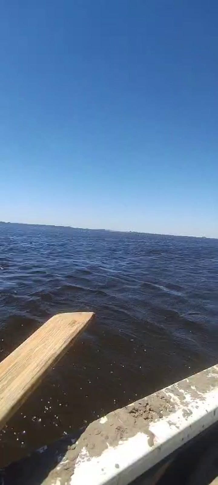 Los trabajadores de la Cooperativa haciendo tareas sobre un bote