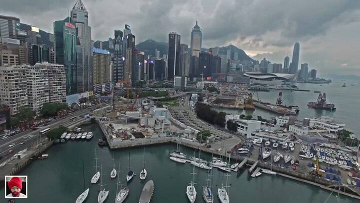 Causeway Bay vista desde un drone
