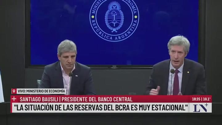 Conferencia de prensa Caputo: "Vamos a salir del cepo cuando estén dadas las condiciones"