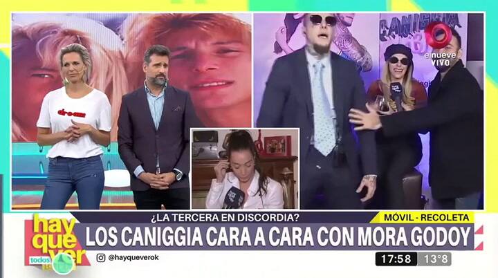 Alex Caniggia y Mora Godoy se cruzaron en vivo - Fuente: elnueve