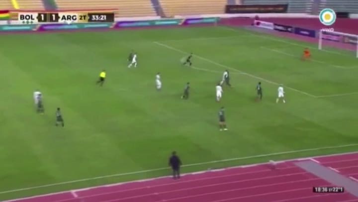 Gol de Joaquín Correa: Bolivia 1 - 2 Argentina - Fuente: TV Pública