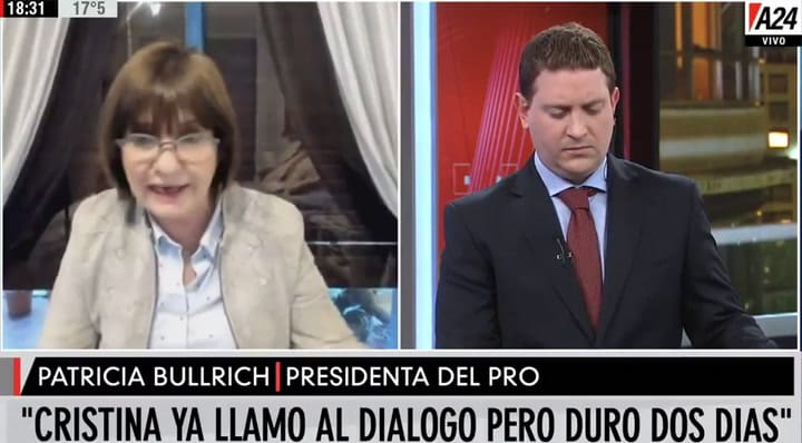 El enojo de Jonatan Viale con su producción durante una entrevista con Patricia Bullrich