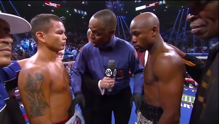 El día del retiro ante Mayweather - Fuente: YouTube