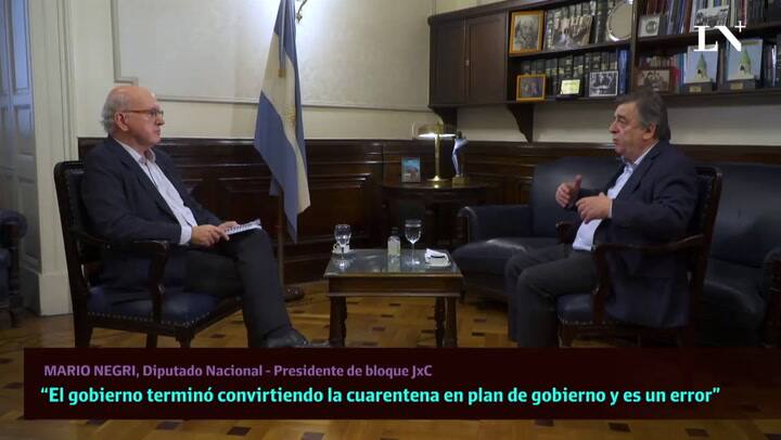 Mario Negri “Alberto convirtió la cuarentena en un plan de gobierno y es un error”