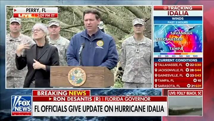 El gobernador de Florida, Ron DeSantis, advirtió que hay reportes de saqueos tras el paso de Idalia