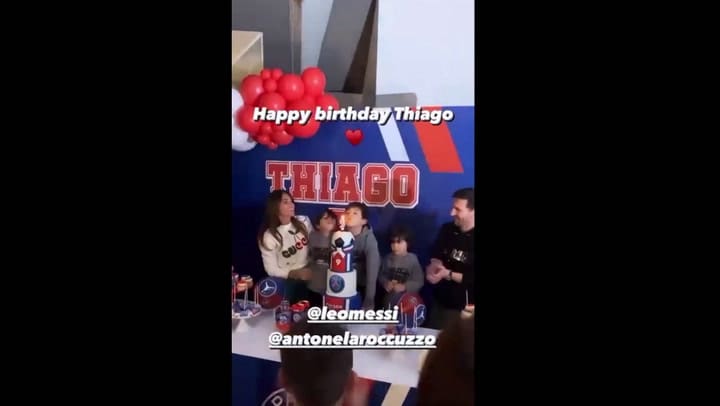 La travesura de Mateo Messi en el cumpleaños de su hermano Thiago