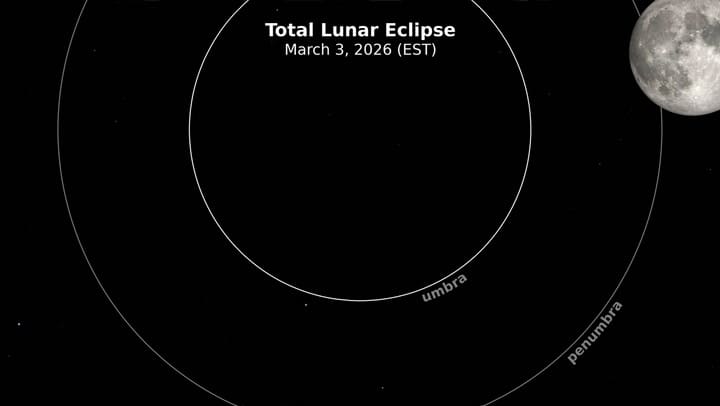 NASA muestra cómo será el eclipse de luna de marzo 2026