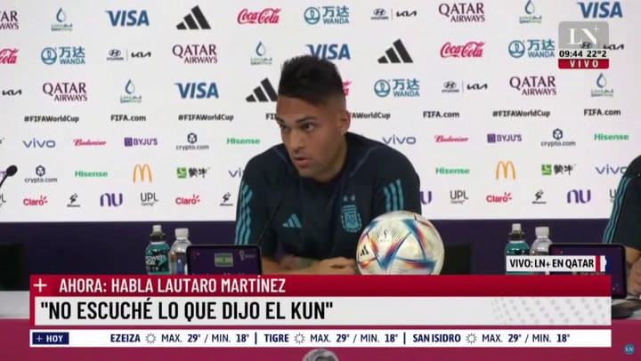 La reacción de Lautaro Martínez en conferencia de prensa