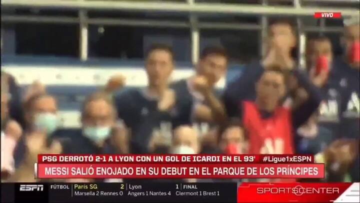 La reacción de Messi en el gol de Icardi