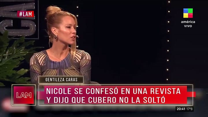 Nicole Neumann aseguro que Fabian Cubero no la solto