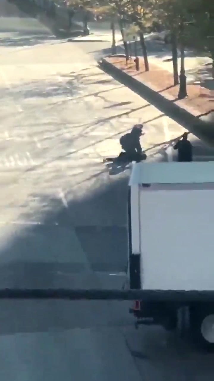 El momento del tiroteo en Manhattan