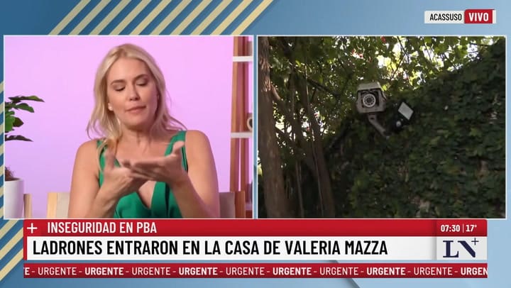 Ladrones entraron en la casa de Valeria Mazza