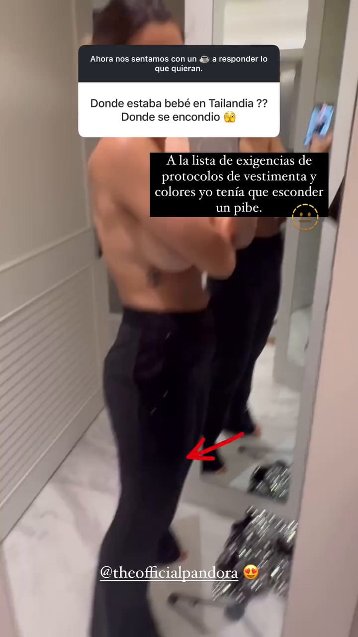 Cómo escondió Jimena Barón su panza en Tailandia