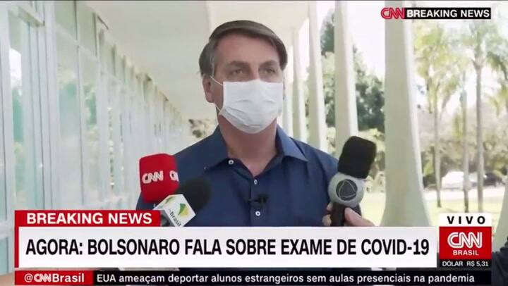 El presidente de Brasil, Jair Bolsonaro, dio positivo en el test de Covid-19 - Fuente: CNN