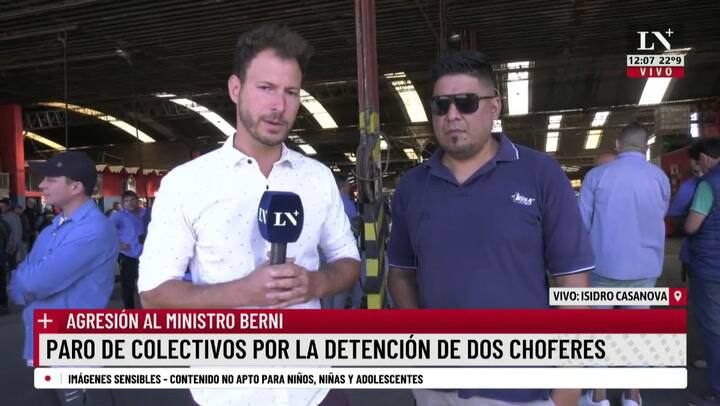 Paro de colectivos por la detención a dos choferes acusados de agredir a Berni