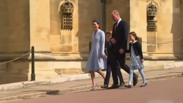 El príncipe William y Kate Middleton encabezaron la comitiva real para la ceremonia de Pascua