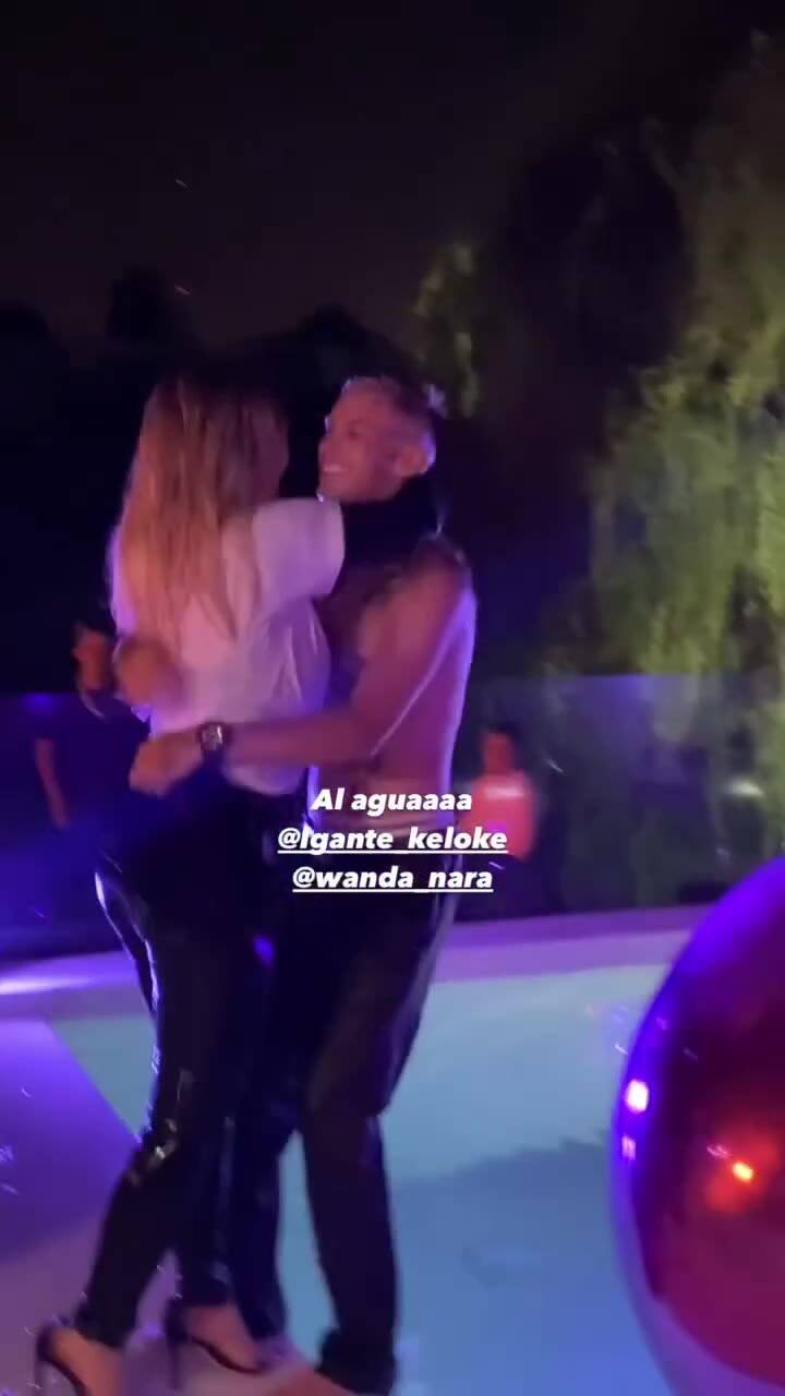 Wanda Nara festejó su cumpleaños y terminó en la pileta con L-Gante