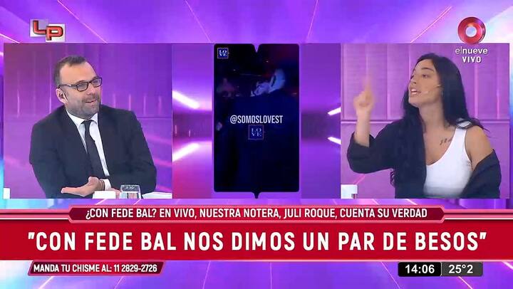 Juli Roque, la periodista que se besó con Fede Bal