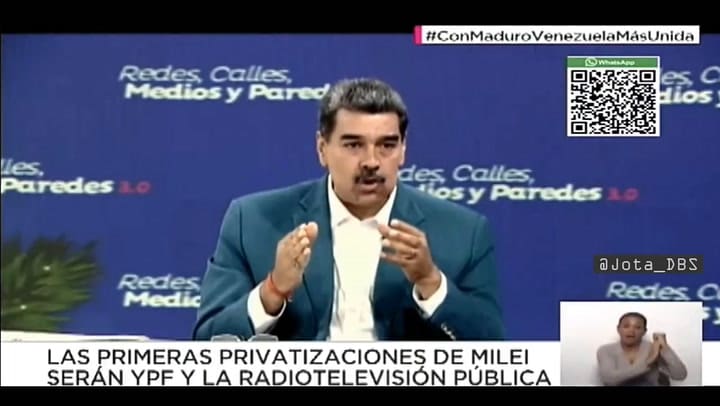 "Ganó la extrema derecha neonazi en Argentina", dijo Maduro tras triunfo de Milei