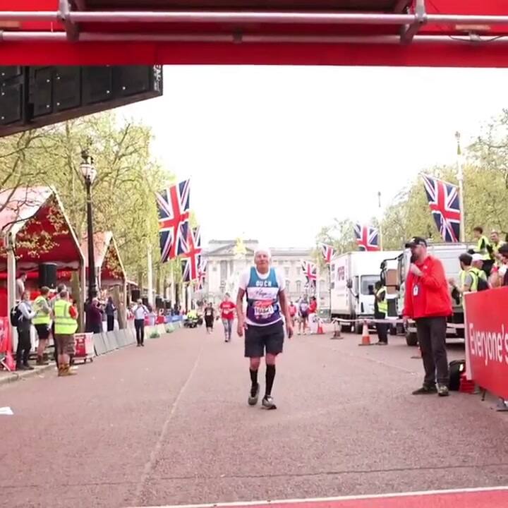 The Moment That Samuel John Starbrook, Our Oldest Runner At 87, Finished The Virgin Money London Marathon! #Londonmarathon #Spiritoflondon