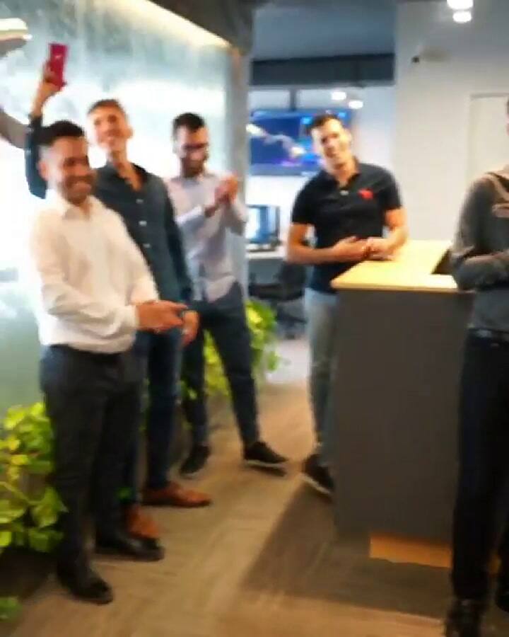 Javier Milei en las oficinas de CoinX