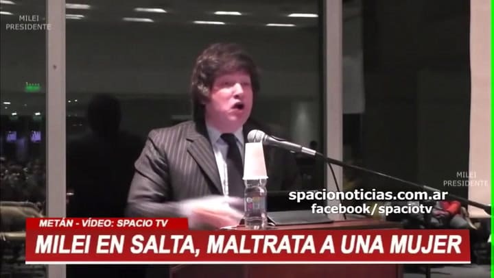 Milei maltrata a una mujer en Salta