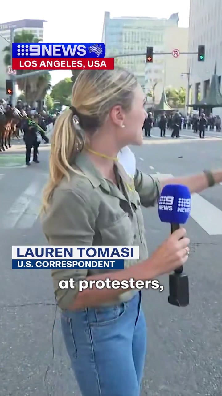 Una periodista australiana fue baleada por un policía en una protesta contra Trump en Los Ángeles
