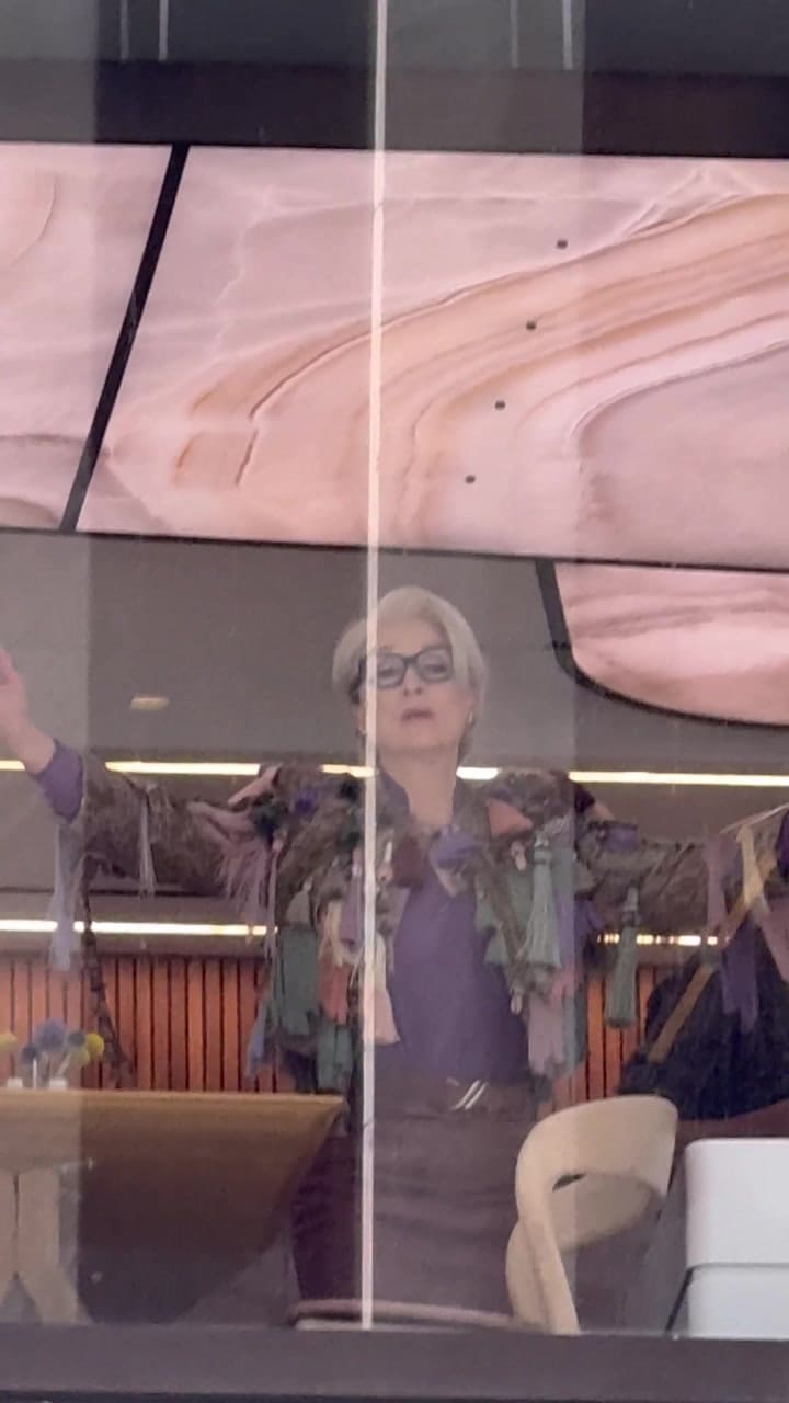 Meryl Streep saludó a los fanáticos en el set de El diablo viste a la moda 2