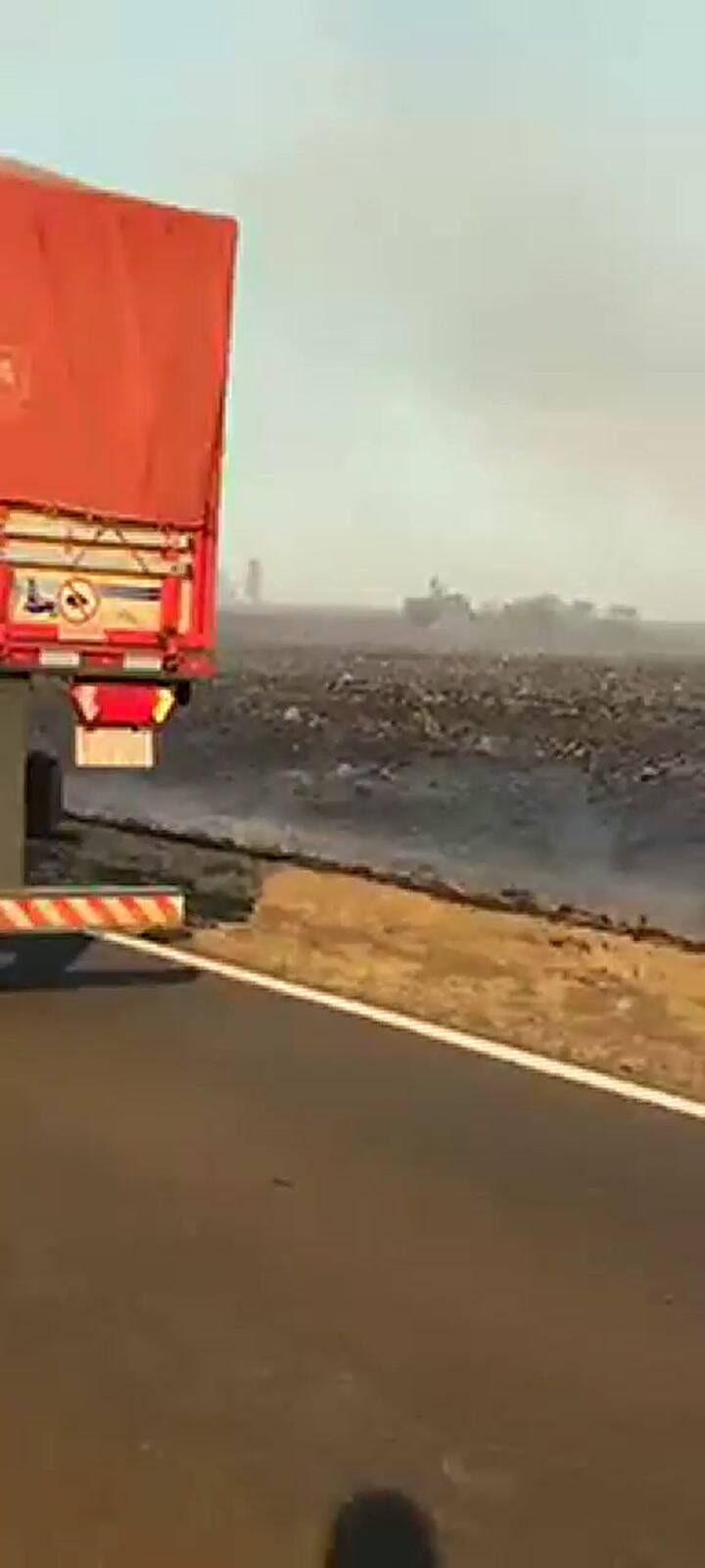 Un camión se incendió en Corrientes