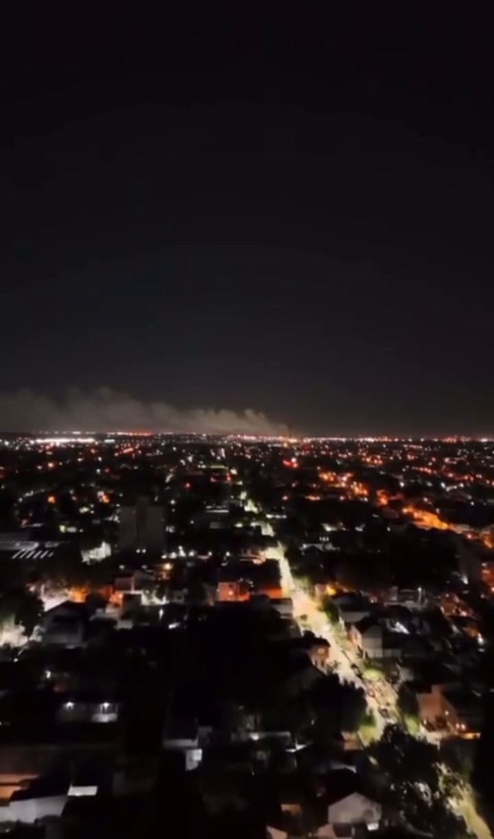 Vista panorámica del incendio