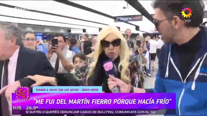 Susana Gimenez conto por que se fue antes de los Martin Fierro Latino