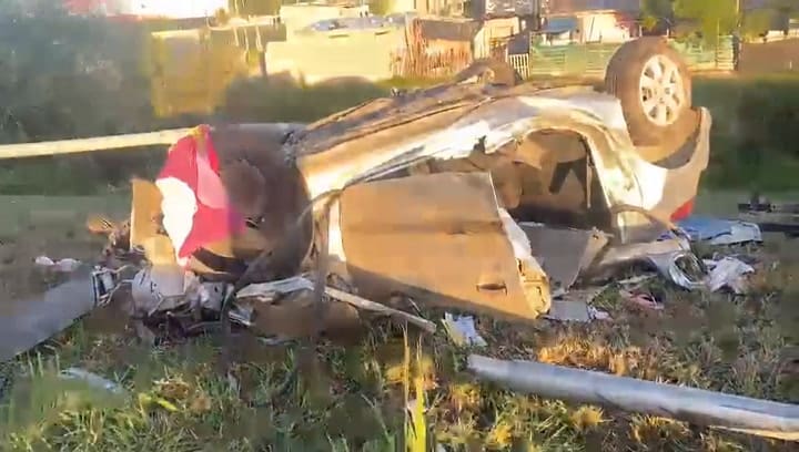 Cómo quedó el auto de la mujer que chocó tras manejar en zig zag