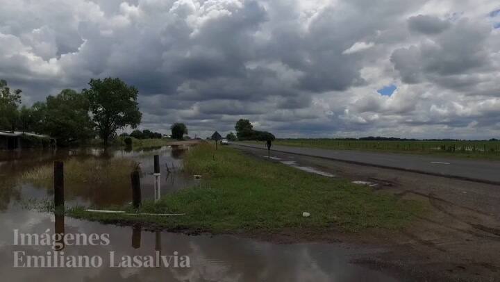 La inundación en la Ruta 8