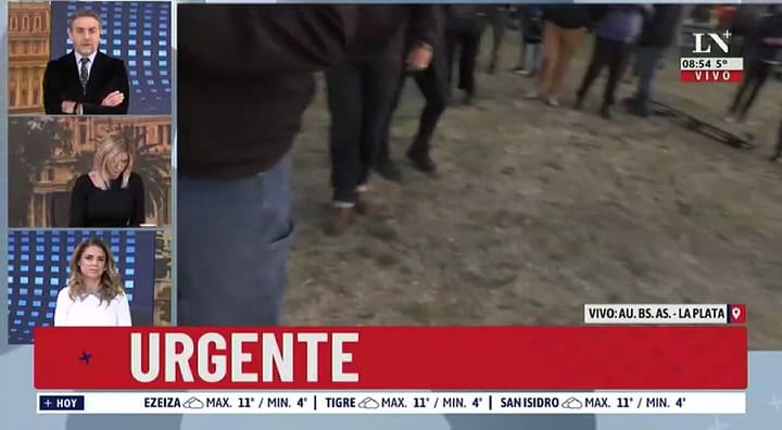 Sergio Berni en el paro de transportistas se cruzó con Luis Majul