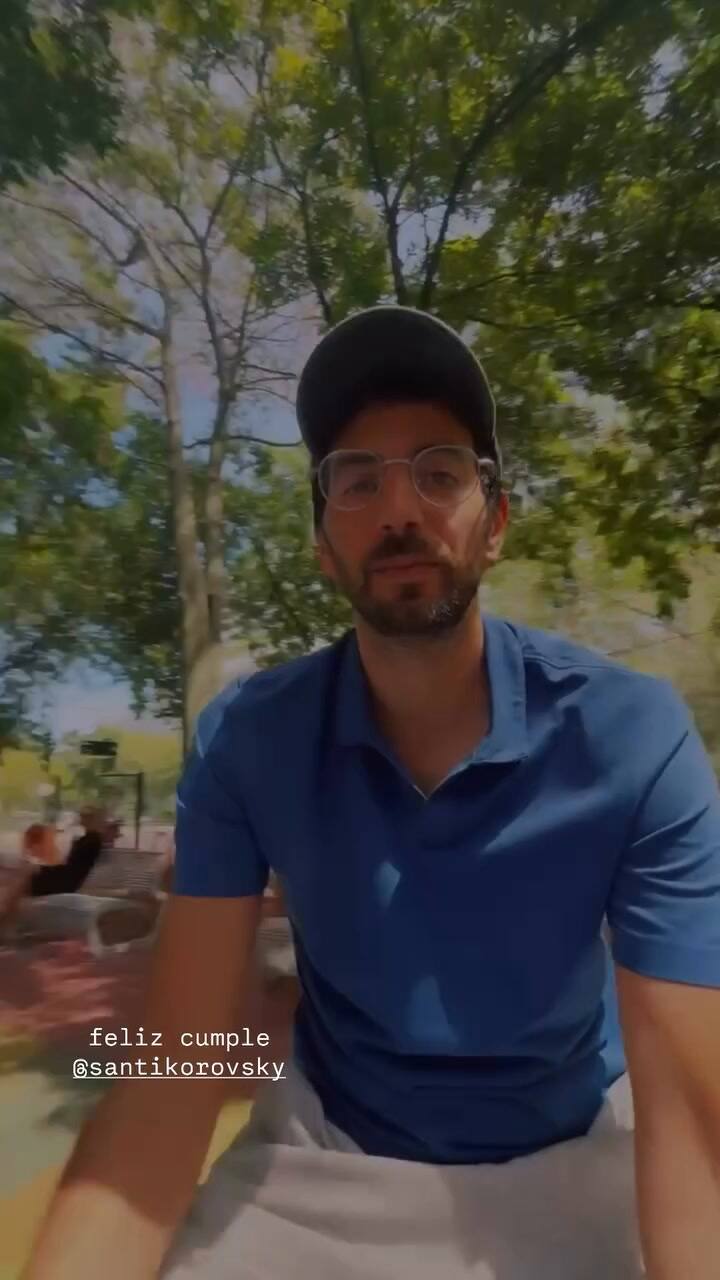 Celeste Cid junto a Santiago Korovsky y una dedicatoria por su cumpleaños