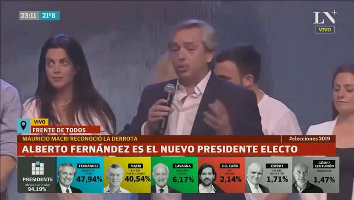 Discurso completo de Alberto Fernández tras el triunfo