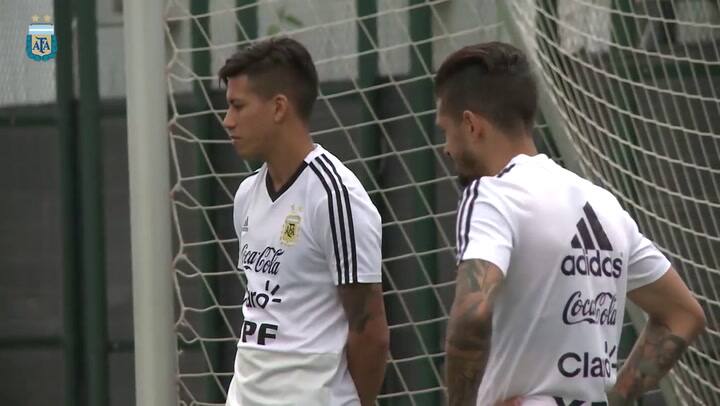 La selección se entrenó en la Ciudad Deportiva de Barcelona - Fuente: AFA