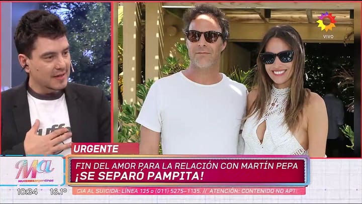 El periodista Gustavo Méndez confirmó la separación de Pampita y Martín Pepa