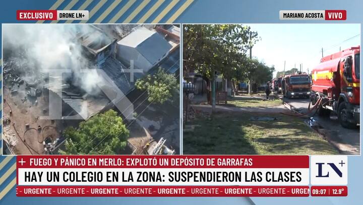 Fuego y panico en Merlo