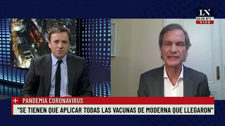 Conrado Estol: 'Se tienen que aplicar todas las vacunas de Moderna que llegaron'