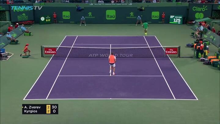 Kyrgios-Zverev: los mejores puntos del partidazo entre las estrellas del futuro